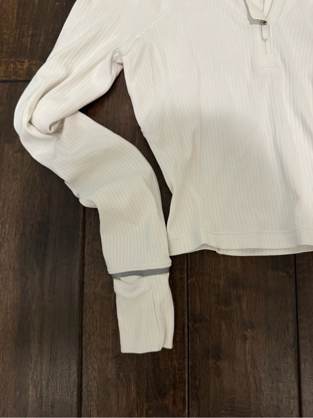 Lululemon Quarter-Zip Ribbed Long-Sleeve Top - White - Picture 2 of 6